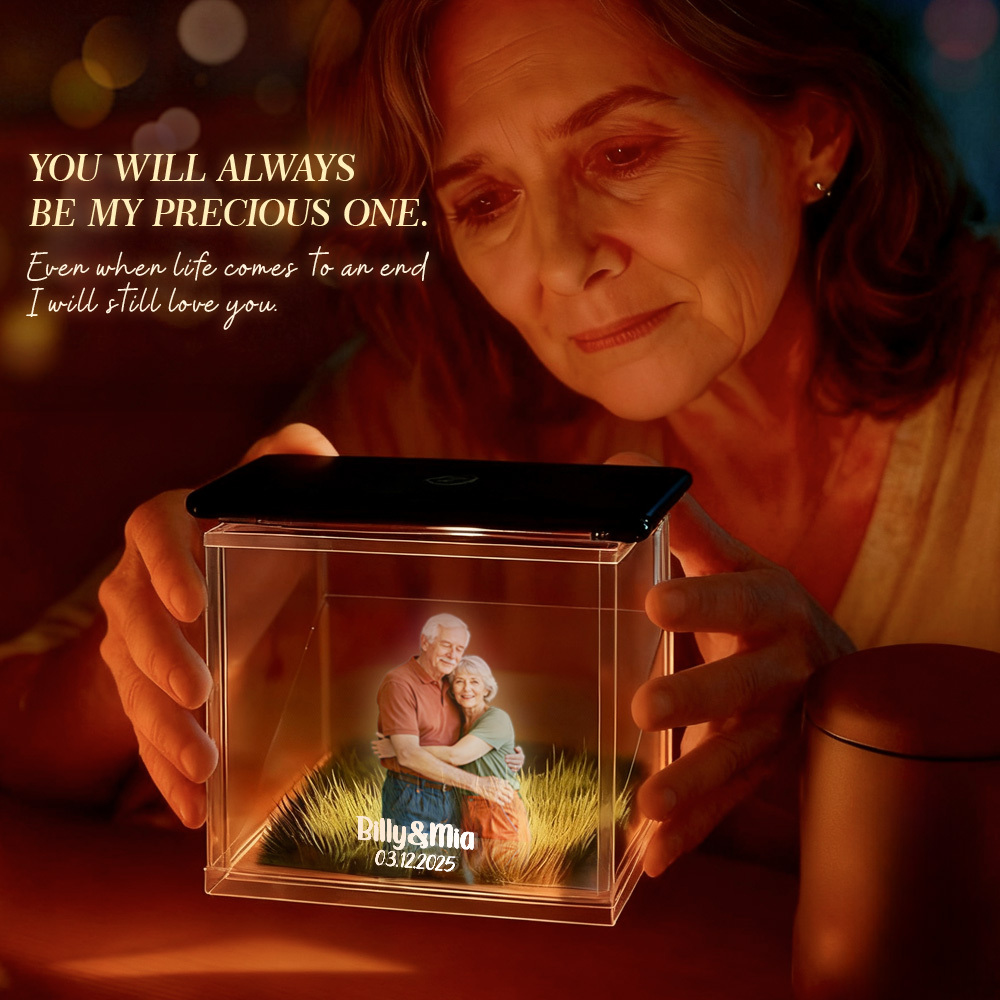 3D Holographic House Custom Photo Memorial Display Crystal-Clear Holographic Image