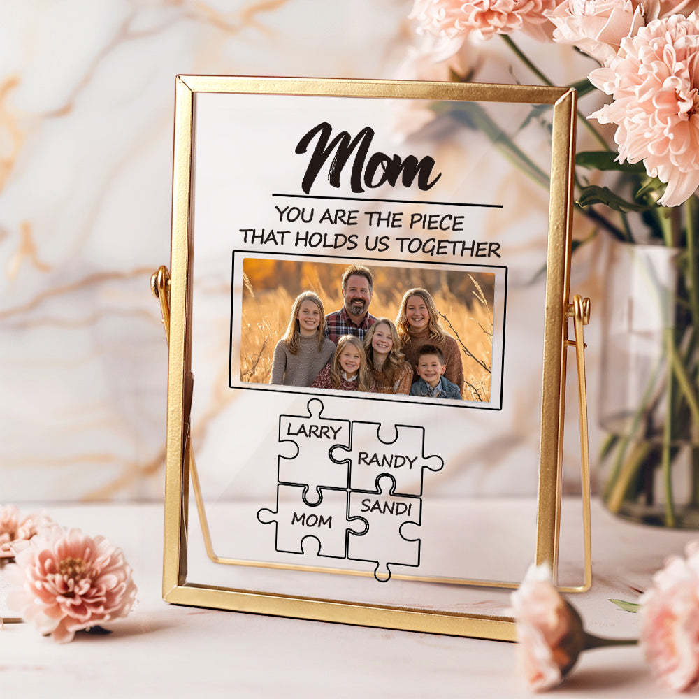 Custom Dad Puzzle Piece Sign Personalized Family Member Sign Gift Custom Name Puzzle Frame - photowatch