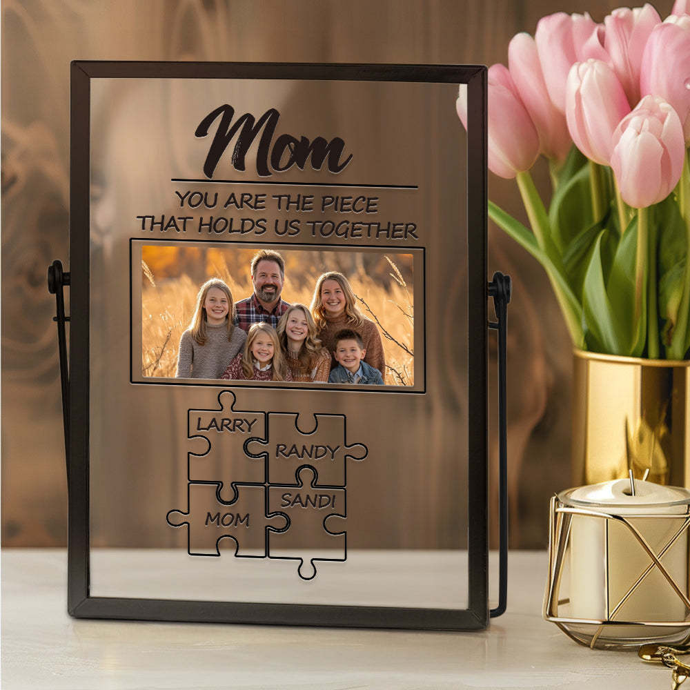Custom Dad Puzzle Piece Sign Personalized Family Member Sign Gift Custom Name Puzzle Frame - photowatch