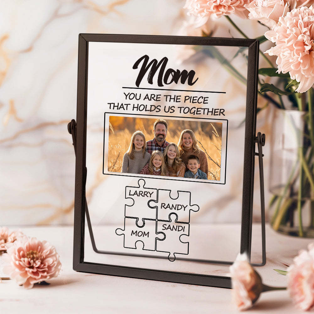 Custom Dad Puzzle Piece Sign Personalized Family Member Sign Gift Custom Name Puzzle Frame - photowatch