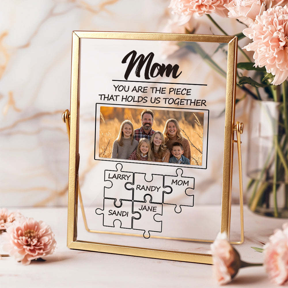 Custom Dad Puzzle Piece Sign Personalized Family Member Sign Gift Custom Name Puzzle Frame - photowatch
