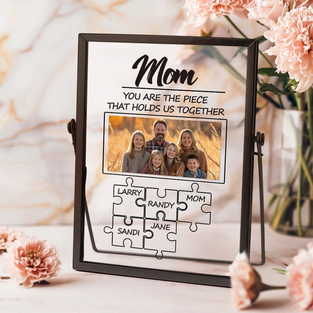 Custom Dad Puzzle Piece Sign Personalized Family Member Sign Gift Custom Name Puzzle Frame - photowatch