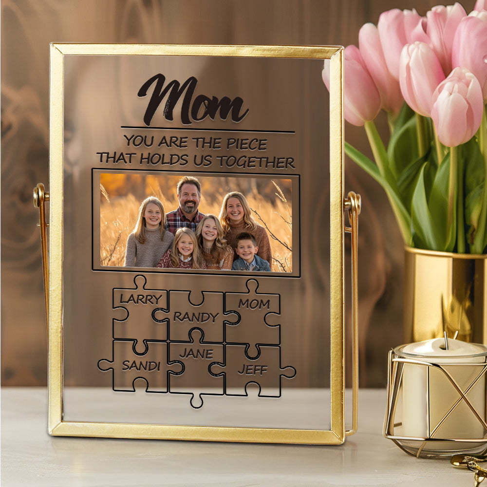 Custom Dad Puzzle Piece Sign Personalized Family Member Sign Gift Custom Name Puzzle Frame - photowatch