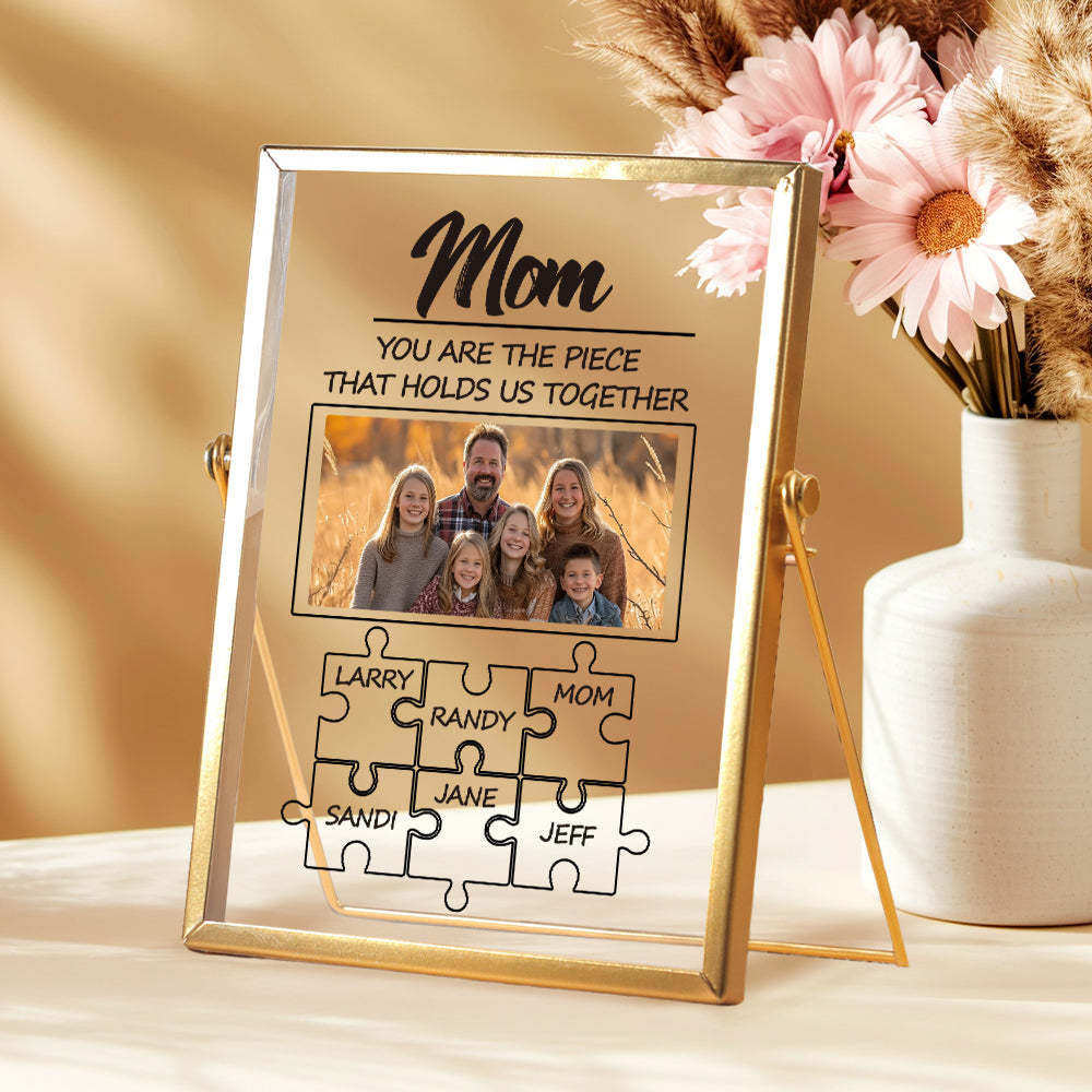 Custom Dad Puzzle Piece Sign Personalized Family Member Sign Gift Custom Name Puzzle Frame - photowatch