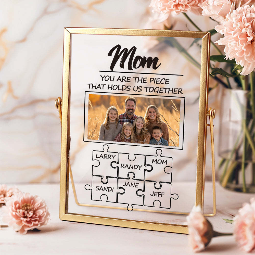 Custom Dad Puzzle Piece Sign Personalized Family Member Sign Gift Custom Name Puzzle Frame - photowatch
