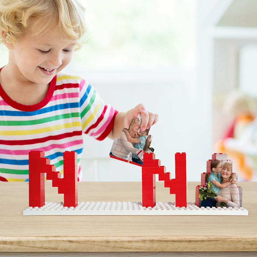 Personalized Nana Photo Building Brick Puzzles Photo Block Mother's Day Gifts - Myphotowallet