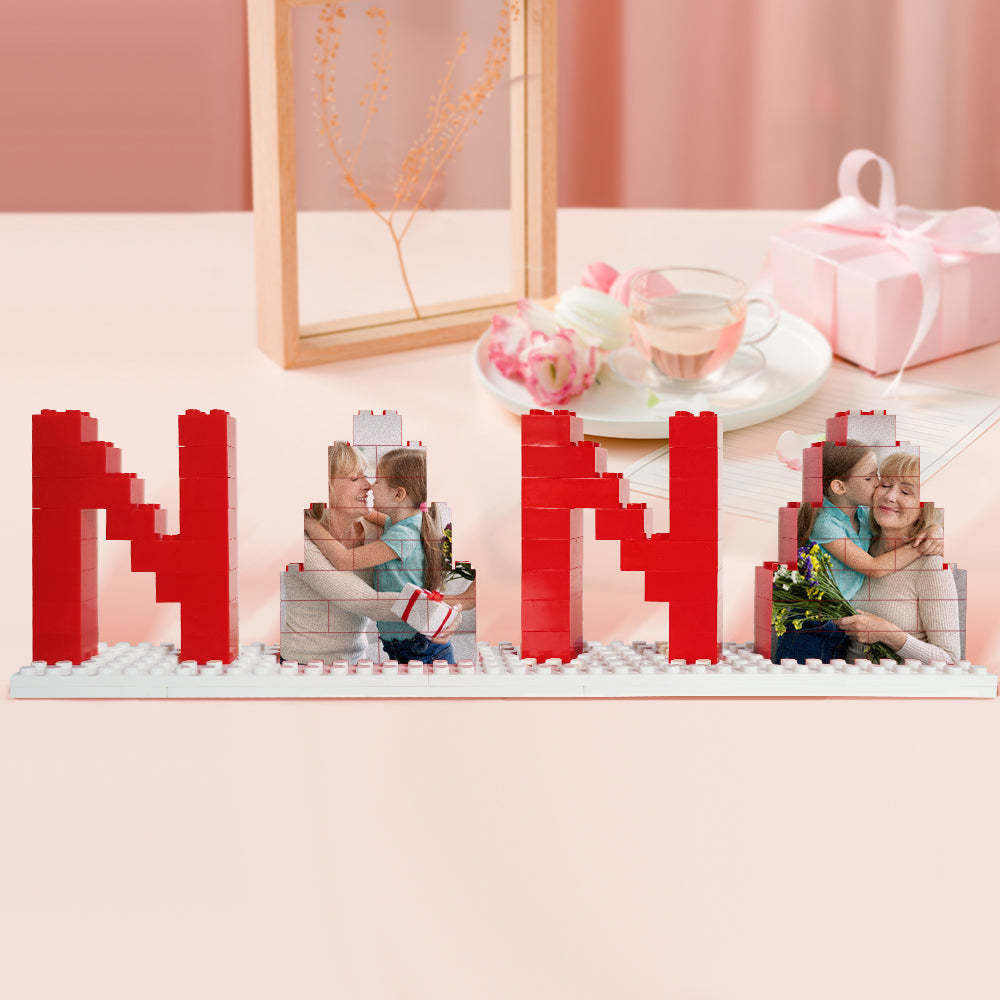 Personalized Nana Photo Building Brick Puzzles Photo Block Mother's Day Gifts - Myphotowallet