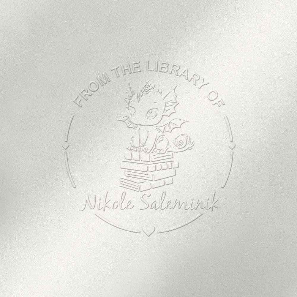 Personalized I'm Not A Bookworm I'm A Book Dragon Book Embosser Stamp From The Library of Dragon Gifts for Book Lover