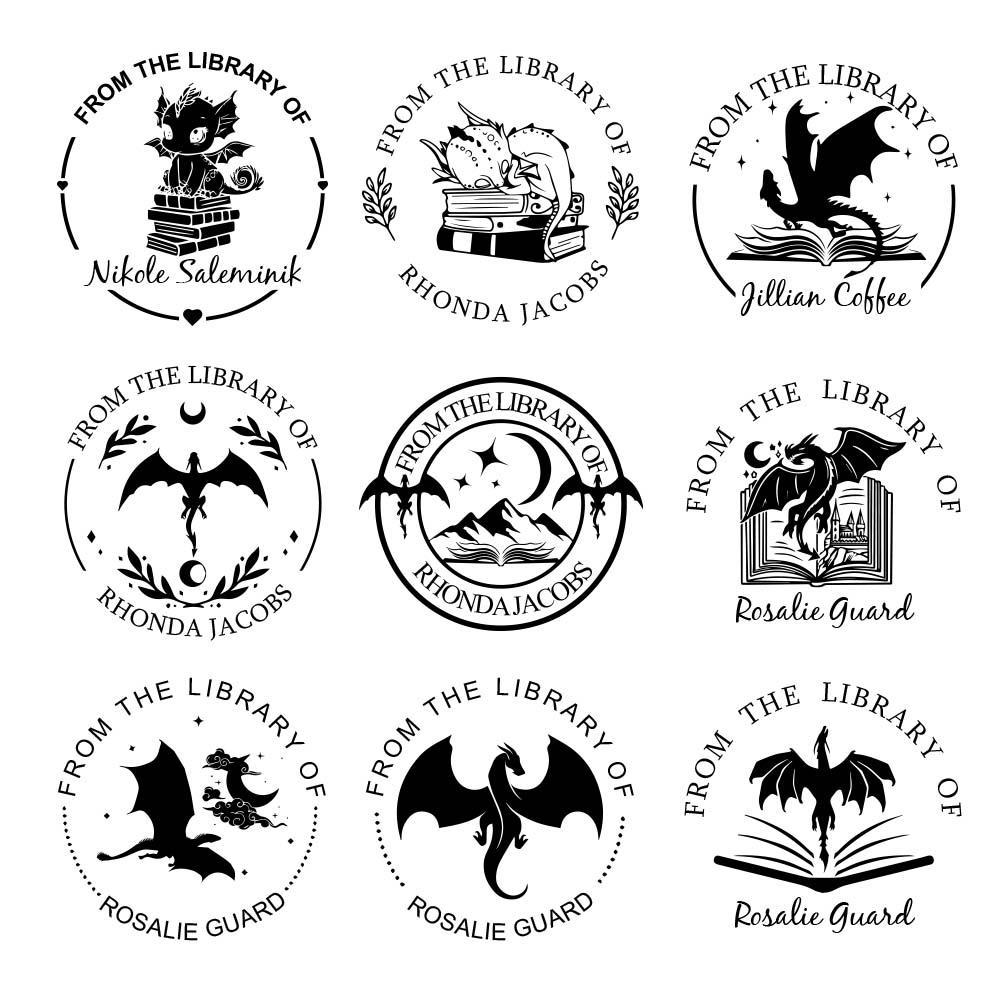 Personalized I'm Not A Bookworm I'm A Book Dragon Book Embosser Stamp From The Library of Dragon Gifts for Book Lover