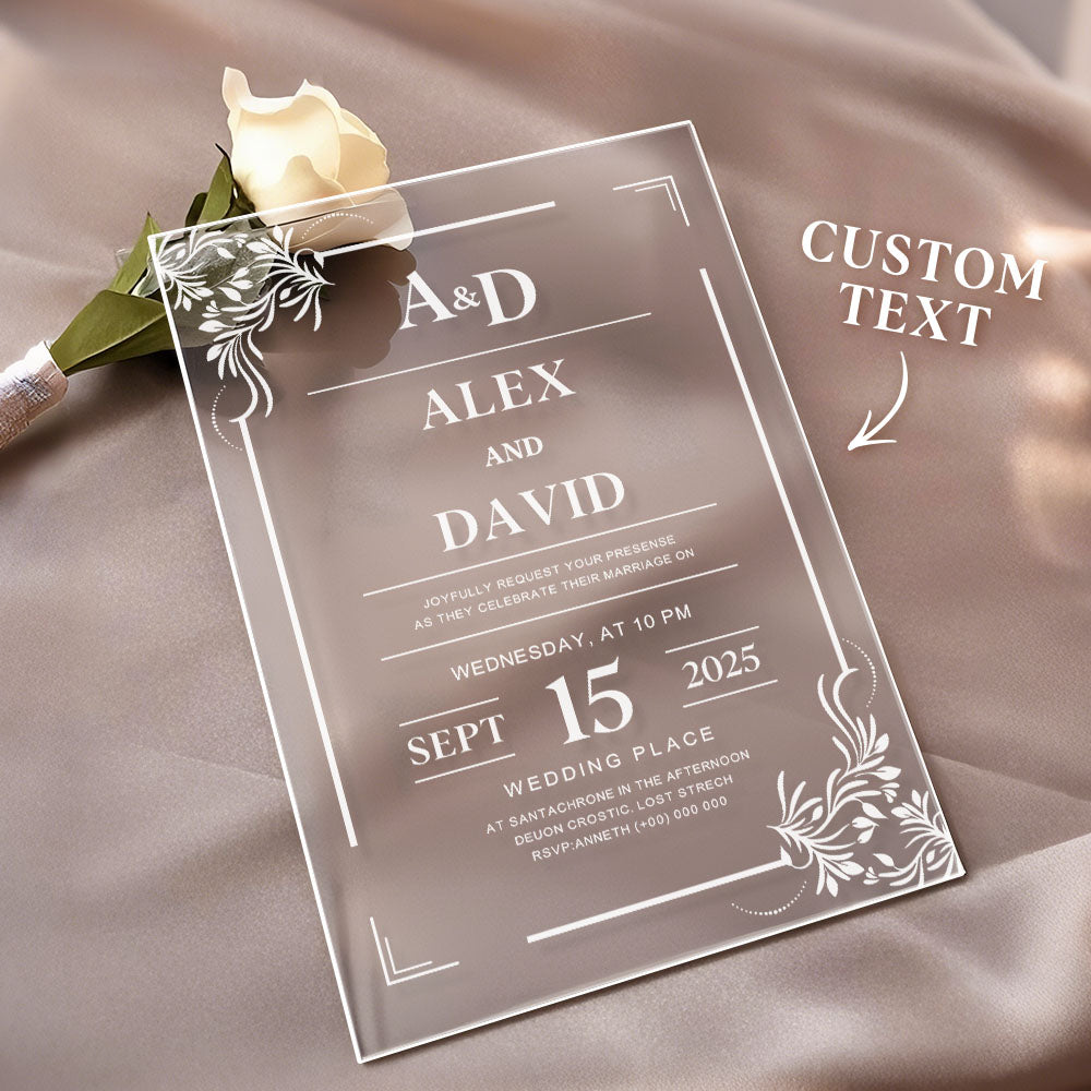 Personalized Acrylic Wedding Invitation Party Invitations