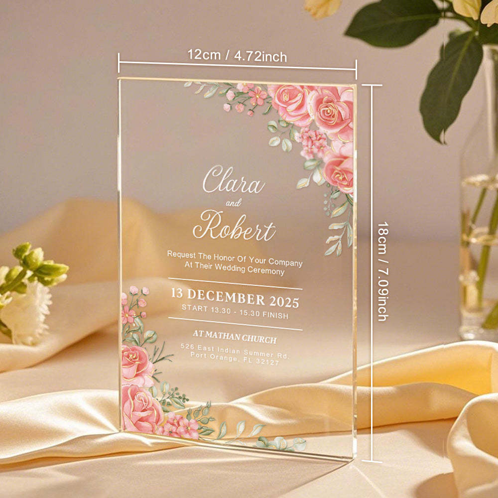 Personalized Acrylic Wedding Invitation Party Invitations Wedding Gift -   - myphotowallet