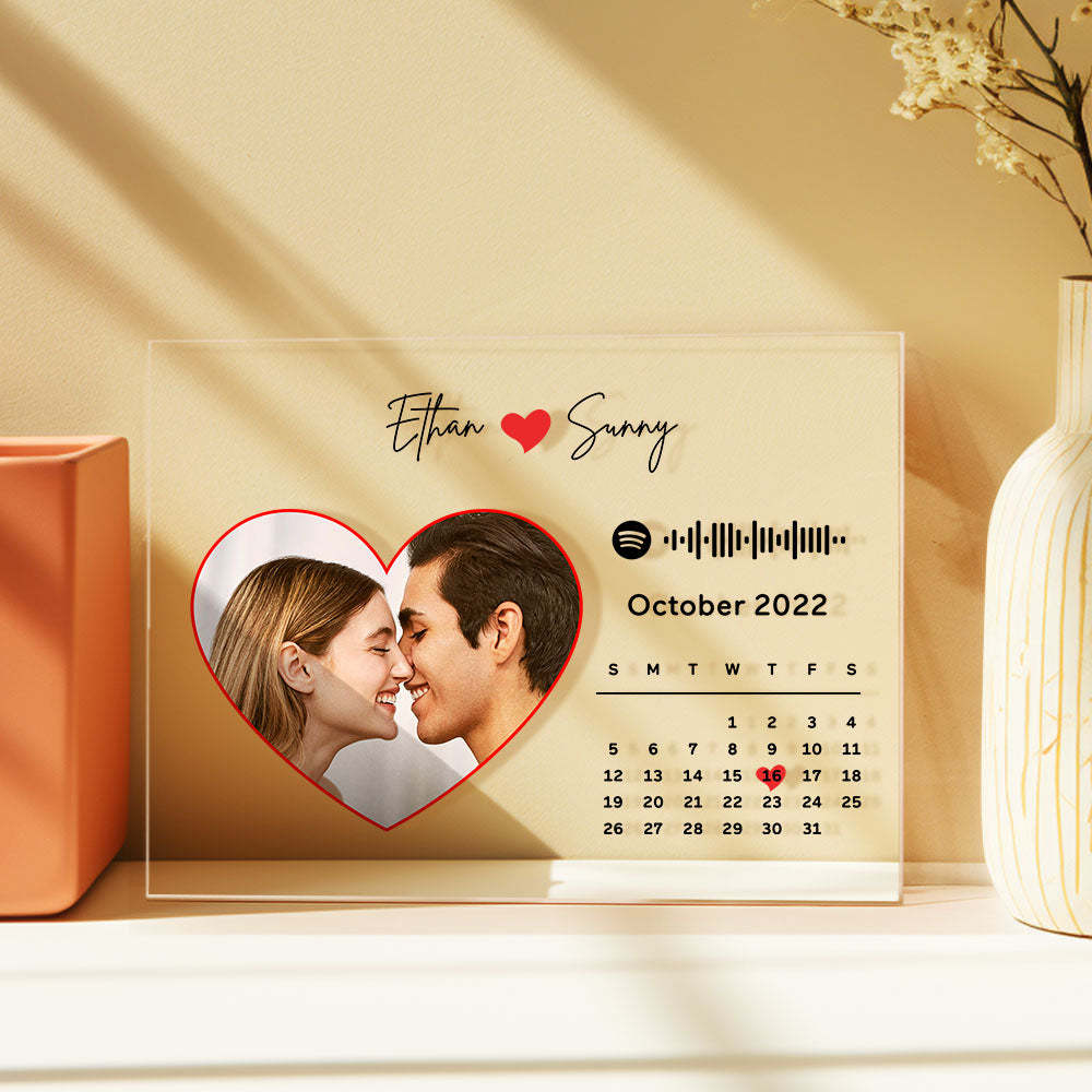 Custom Love Heart Spotify Plaque Spotify Code Song Decor Photo Decor Gift For Couples