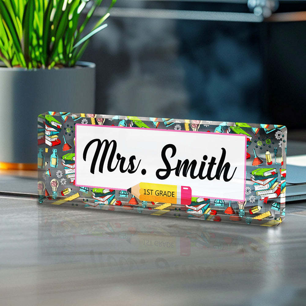 Personalized Teacher Desk Name Plate Teacher Gifts - Myphotowallet