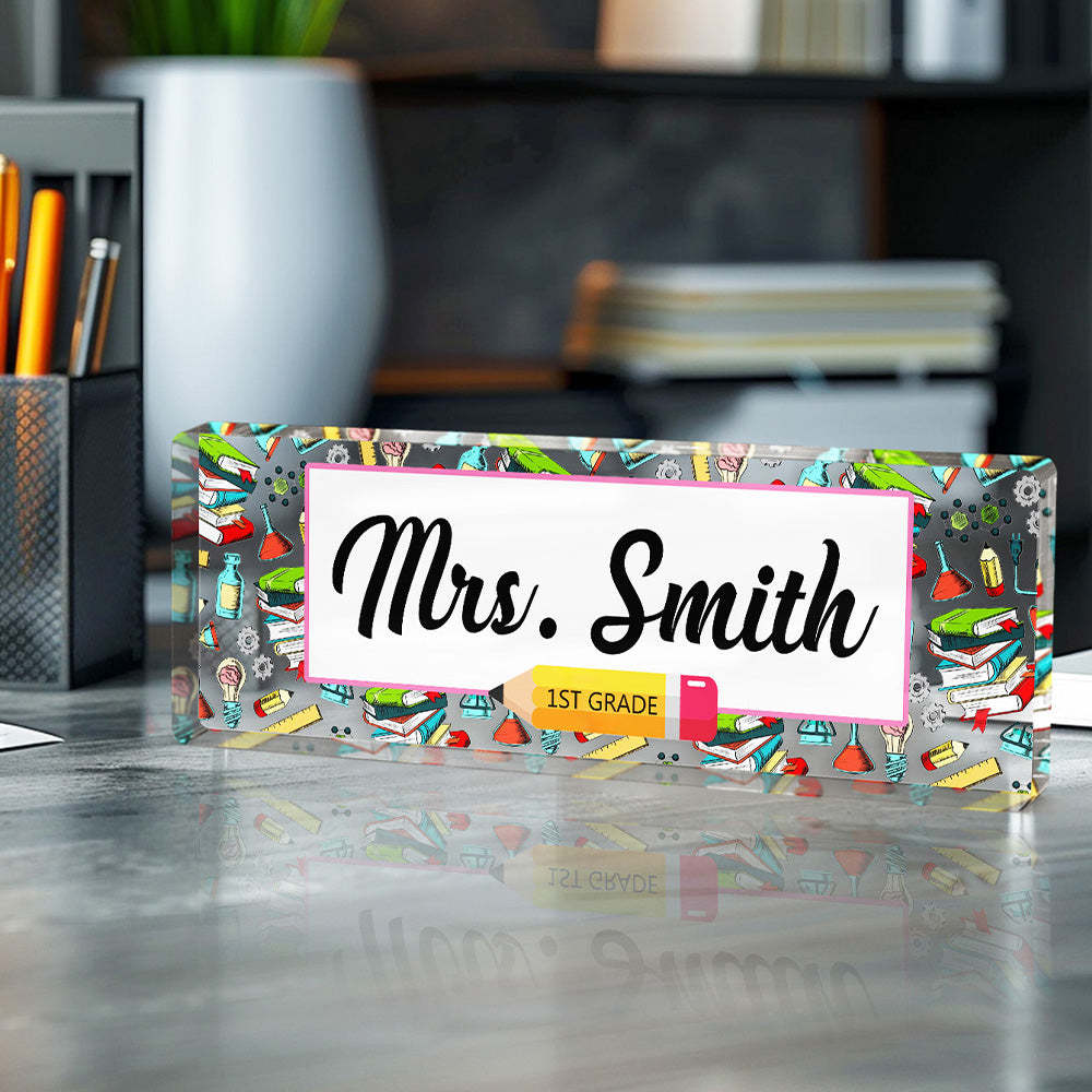 Personalized Teacher Desk Name Plate Teacher Gifts - Myphotowallet