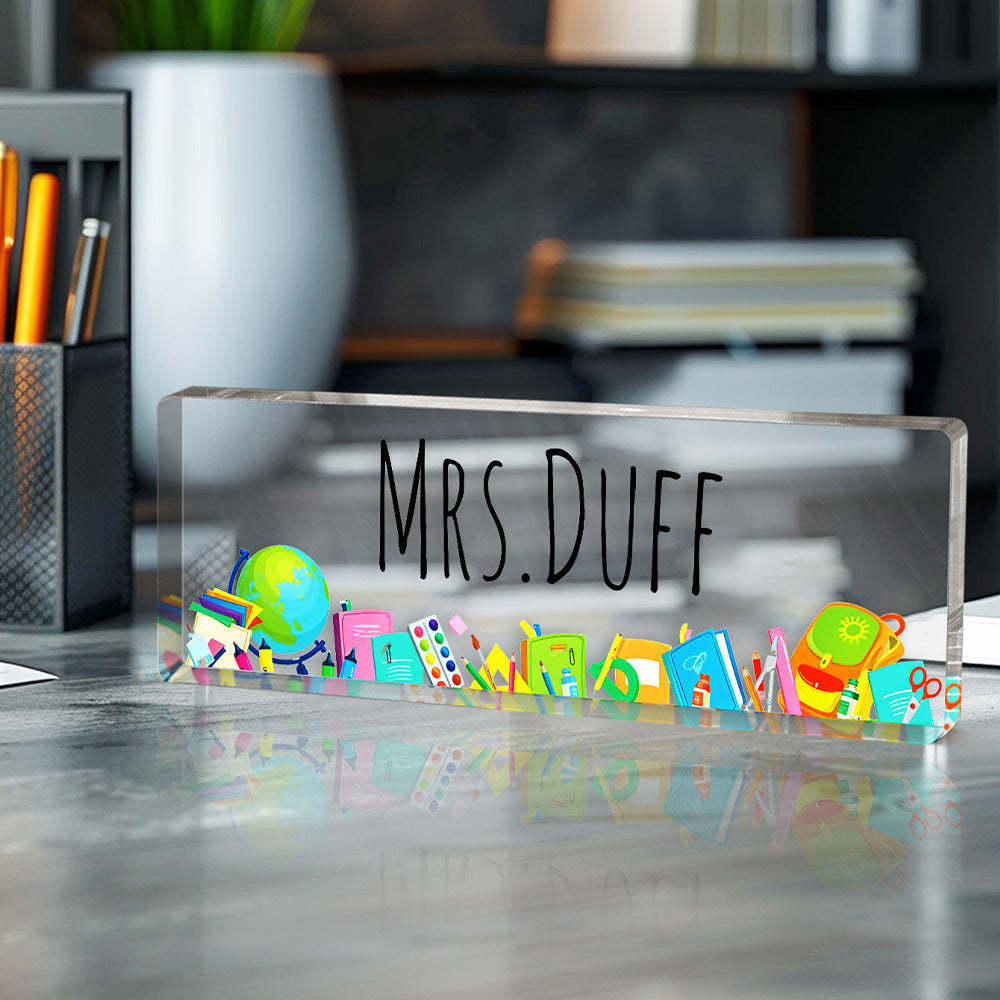 Personalized Teacher Desk Name Plate Teacher Gifts - Myphotowallet