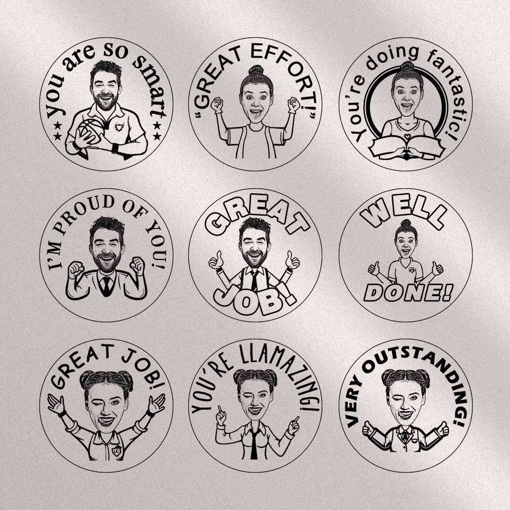 Personalized Teacher Stamp, Custom Bitmoji Stamps, Library Stamp, Custom Stamp, Teacher Gift, Custom Logo for Your Own Teacher