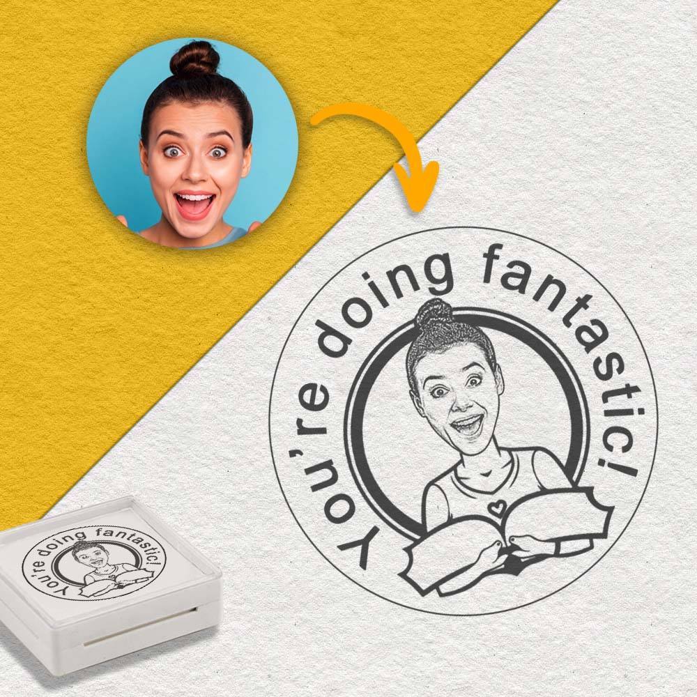 Personalized Teacher Stamp, Custom Bitmoji Stamps, Library Stamp, Custom Stamp, Teacher Gift, Custom Logo for Your Own Teacher