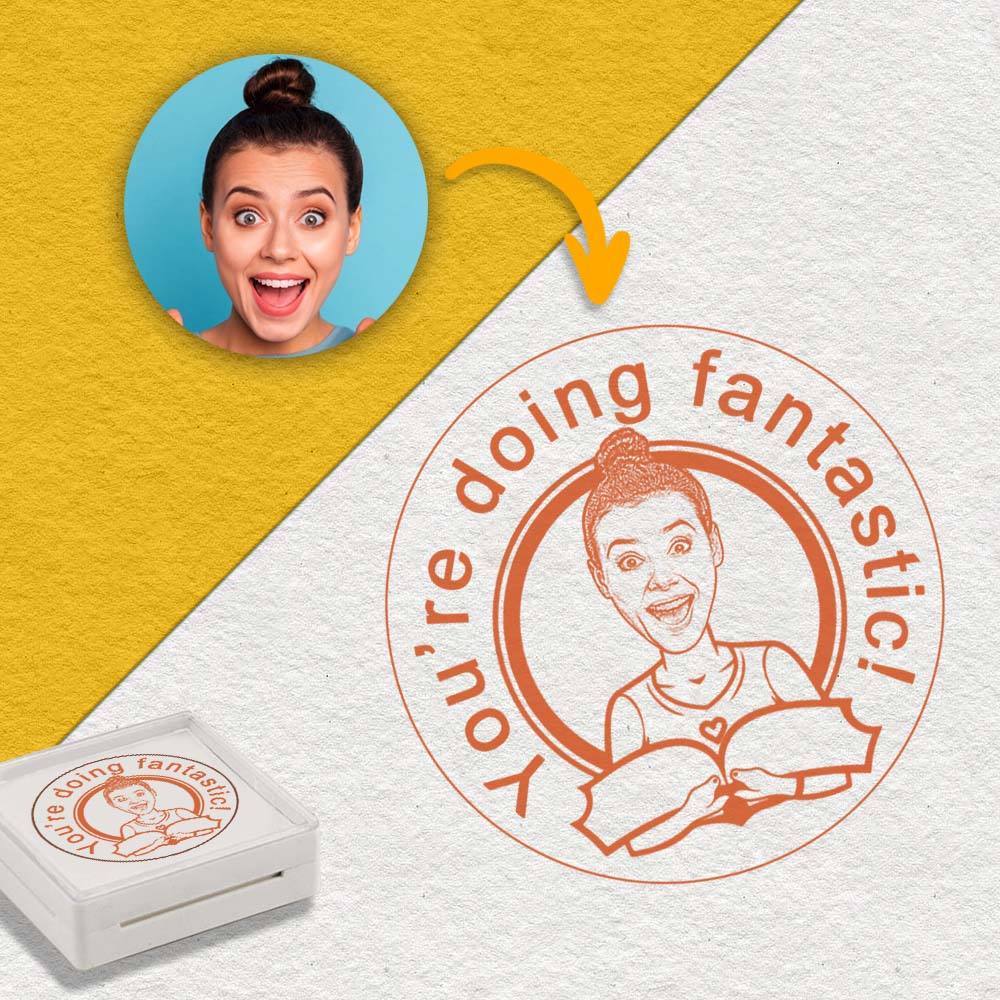 Personalized Teacher Stamp, Custom Bitmoji Stamps, Library Stamp, Custom Stamp, Teacher Gift, Custom Logo for Your Own Teacher