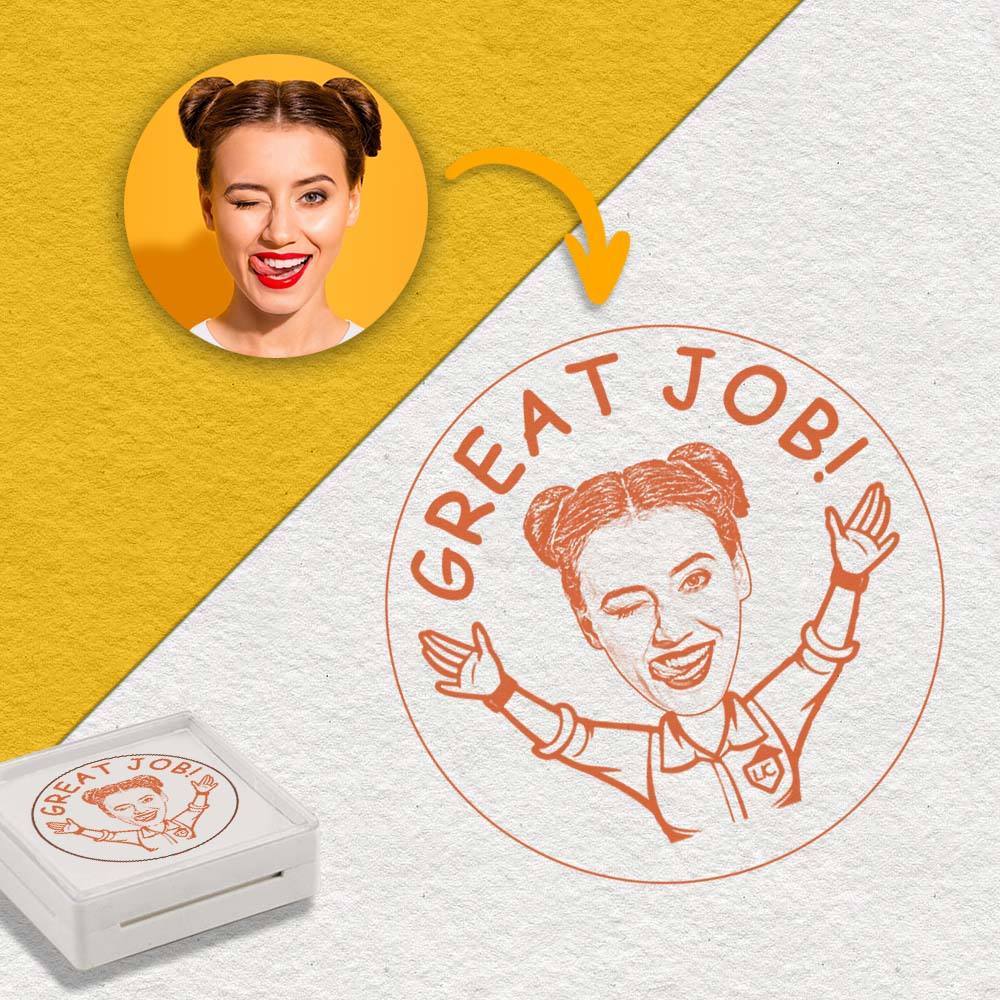 Personalized Teacher Stamp, Custom Bitmoji Stamps, Library Stamp, Custom Stamp, Teacher Gift, Custom Logo for Your Own Teacher
