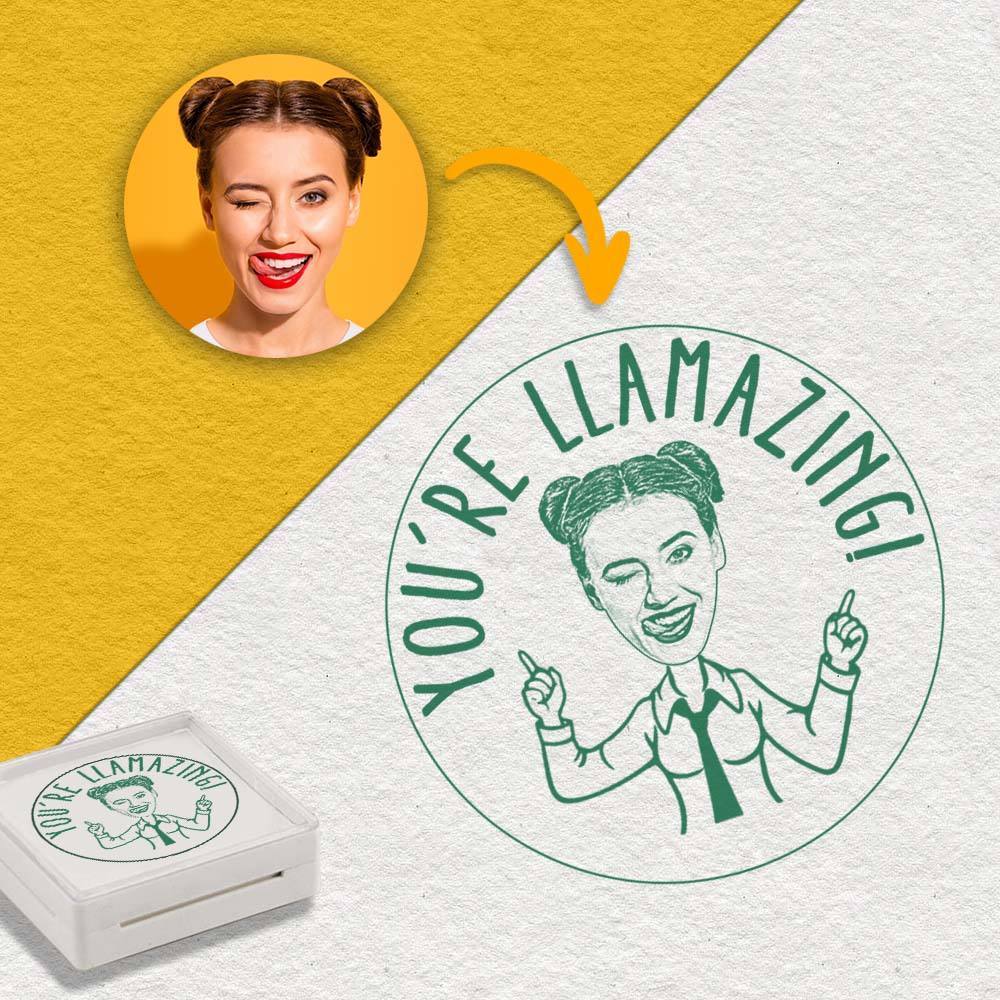 Personalized Teacher Stamp, Custom Bitmoji Stamps, Library Stamp, Custom Stamp, Teacher Gift, Custom Logo for Your Own Teacher