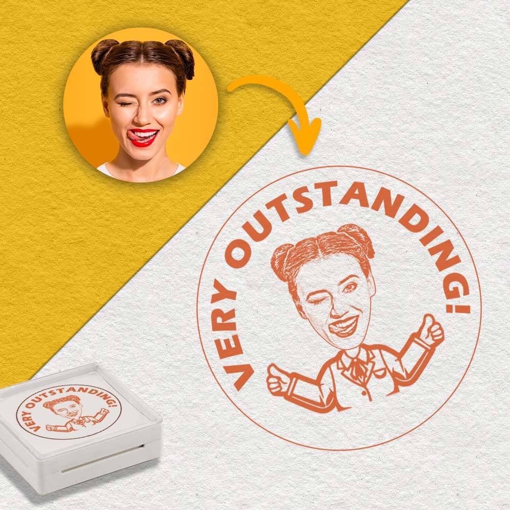 Personalized Teacher Stamp, Custom Bitmoji Stamps, Library Stamp, Custom Stamp, Teacher Gift, Custom Logo for Your Own Teacher