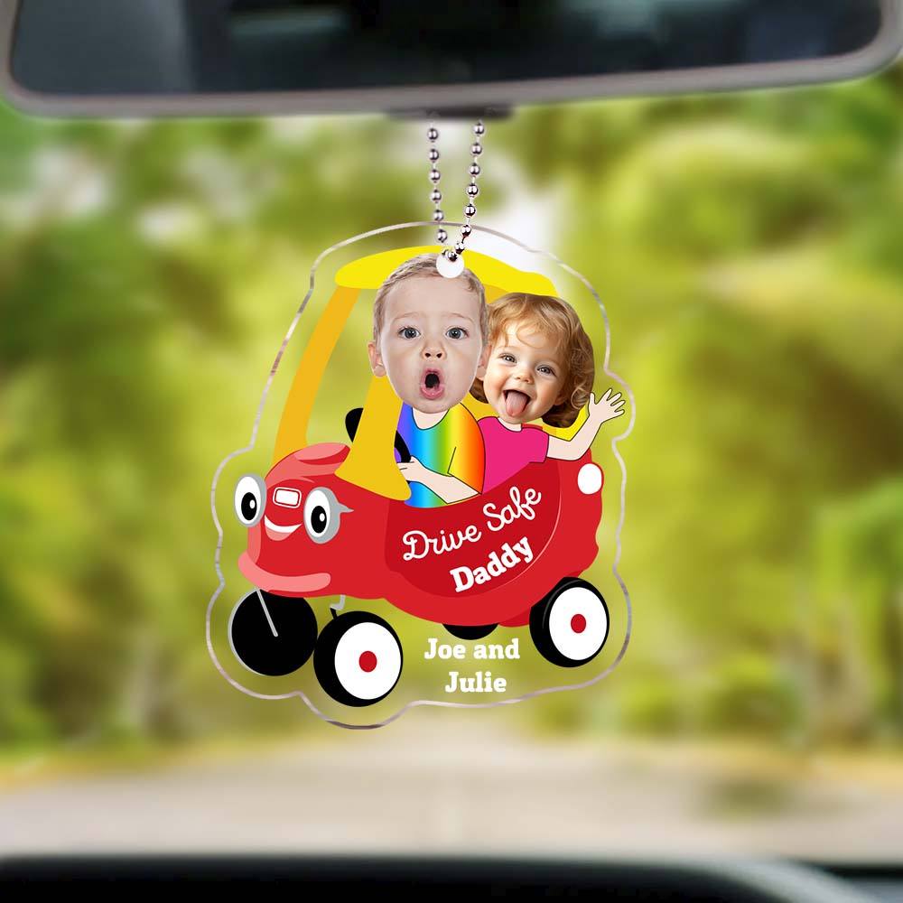 Kid Face Toy Car Drive Safe Daddy Baby Photo Face Father's Day
