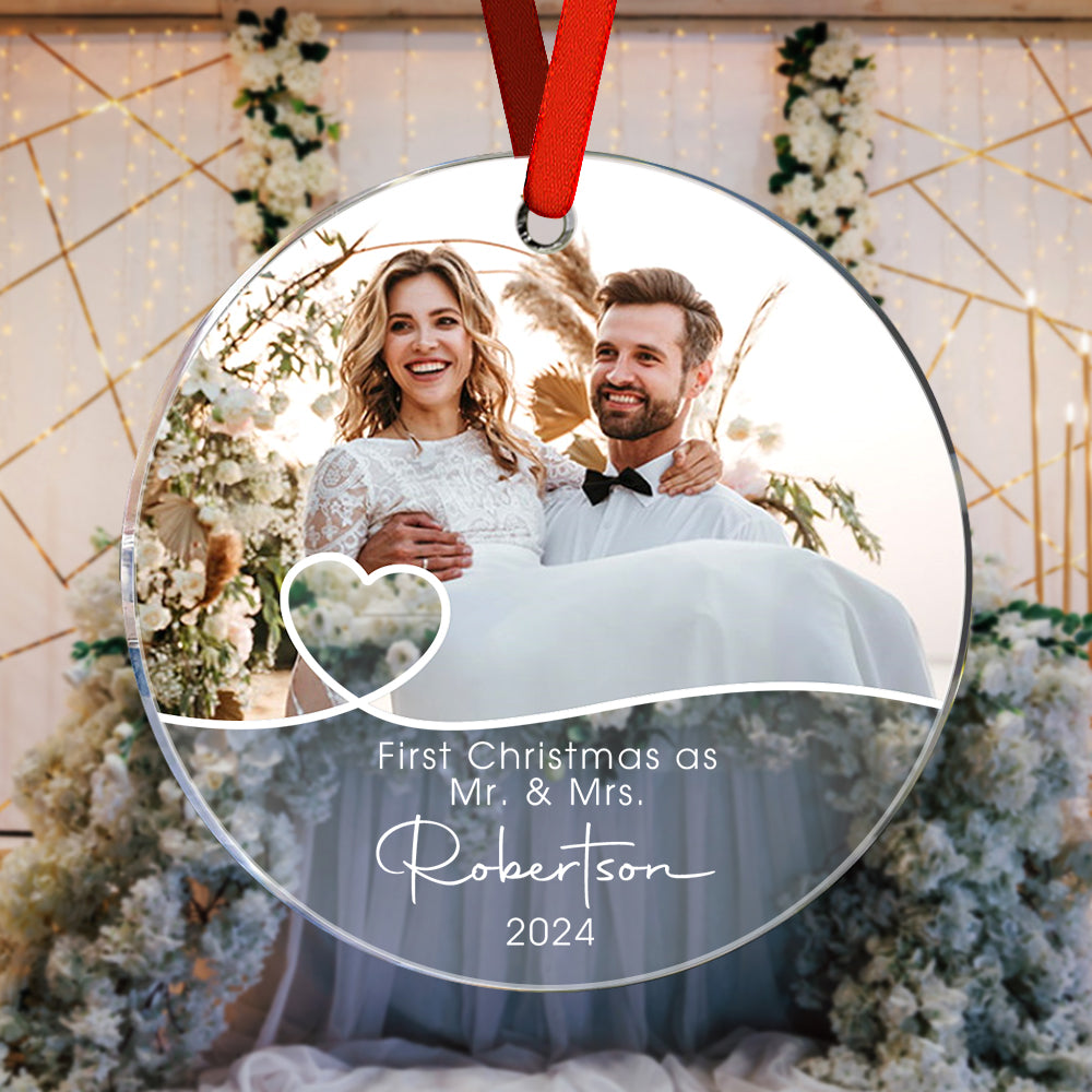 Personalized First Christmas Ornament with Photo Christmas Ornament Gift for CouplesValentine's Day