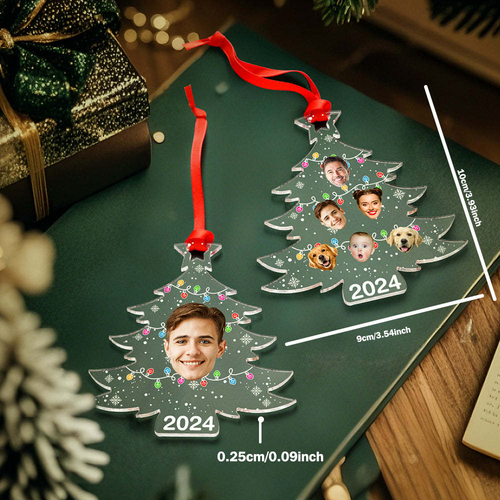 Personalized Photo Christmas Tree Family Ornament Funny Christmas Ornament Gift for Family -