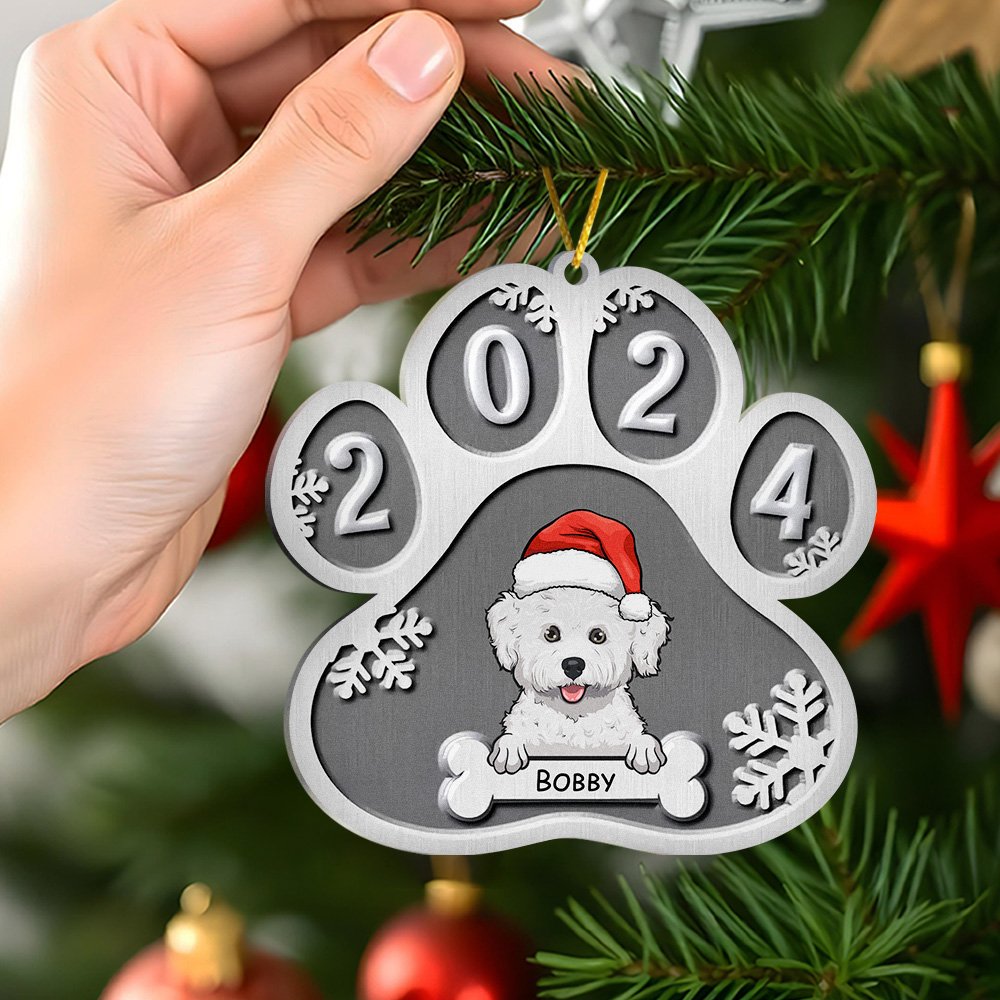 Custom Photo And Engraved Puppy Custom Ornament