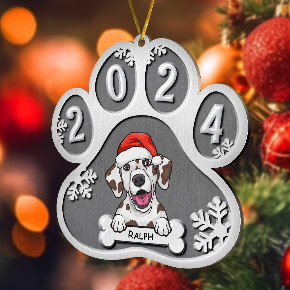 Custom Photo And Engraved Puppy Custom Ornament