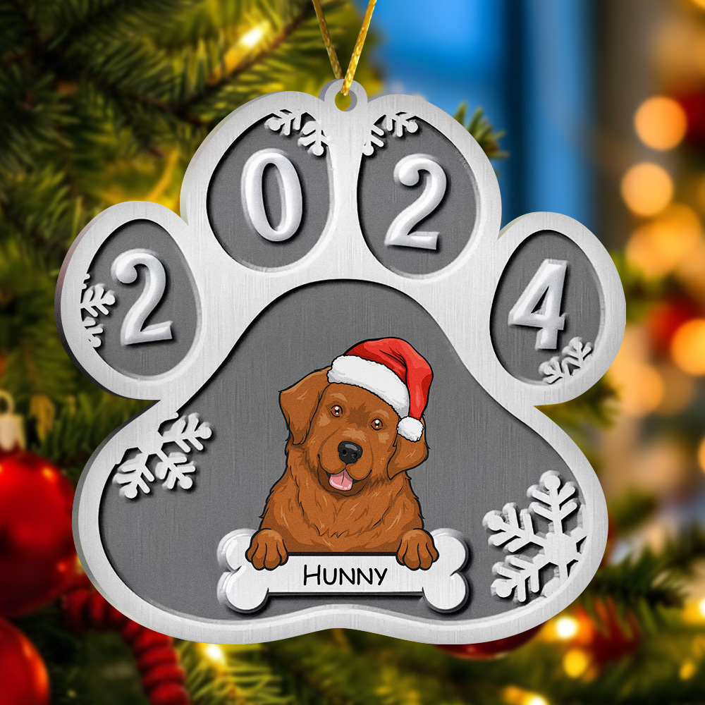 Custom Photo And Engraved Puppy Custom Ornament