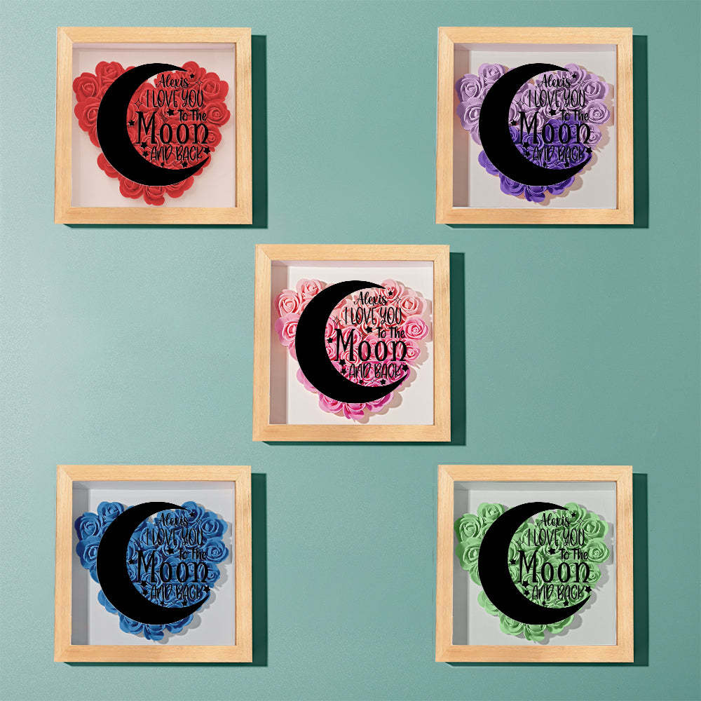 Custom Flower Shadow Box Personalized Moon Flower Shadowbox Frame Mother's Day Gift - Myphotowallet