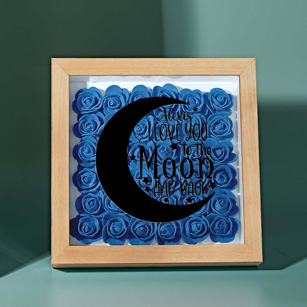 Custom Flower Shadow Box Personalized Moon Flower Shadowbox Frame Mother's Day Gift - Myphotowallet