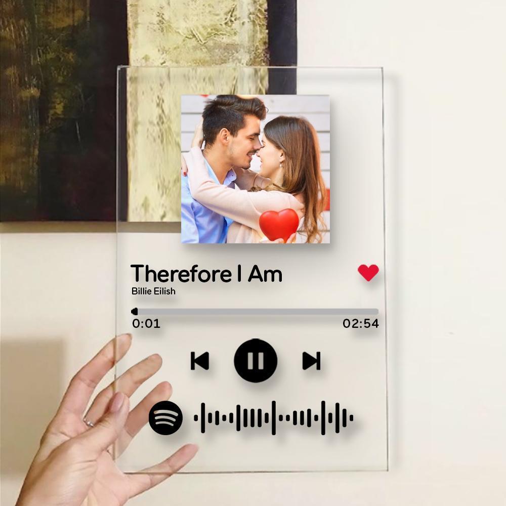 Custom Spotify Code Acrylic Music Plaque Night Light Spotify Art Glass Lamp