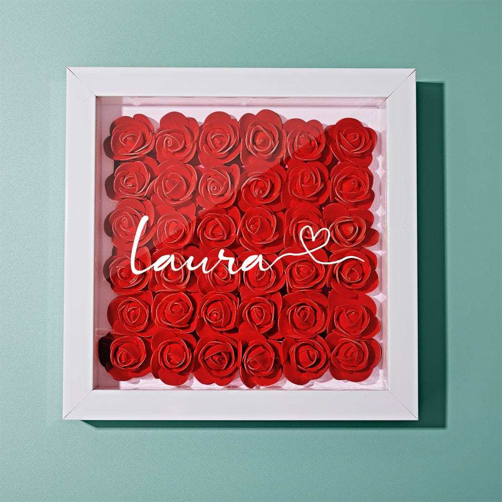 Personalized Flower Shadow Box With 3 Names Mother's Day Gifts for Mom - photowatch