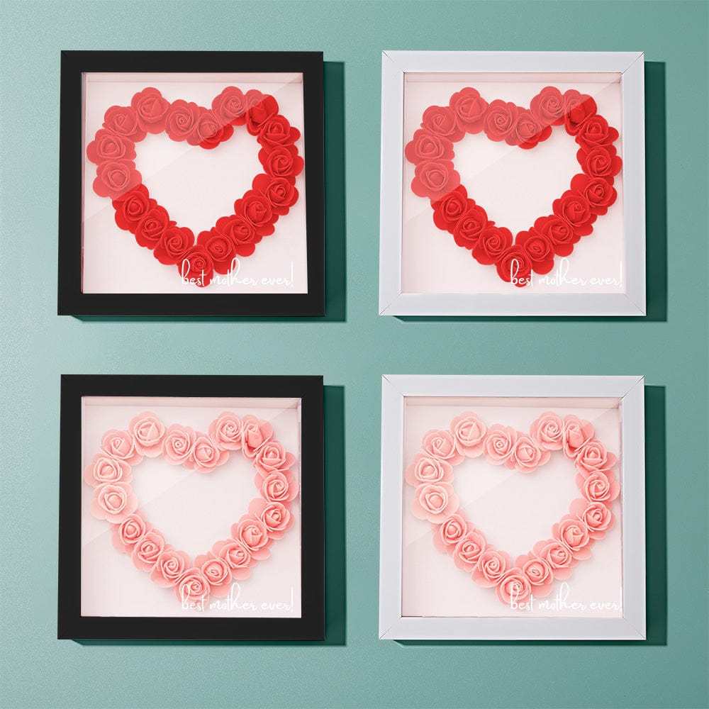 Personalized Flower Shadow Box With 3 Names Mother's Day Gifts for Mom - photowatch