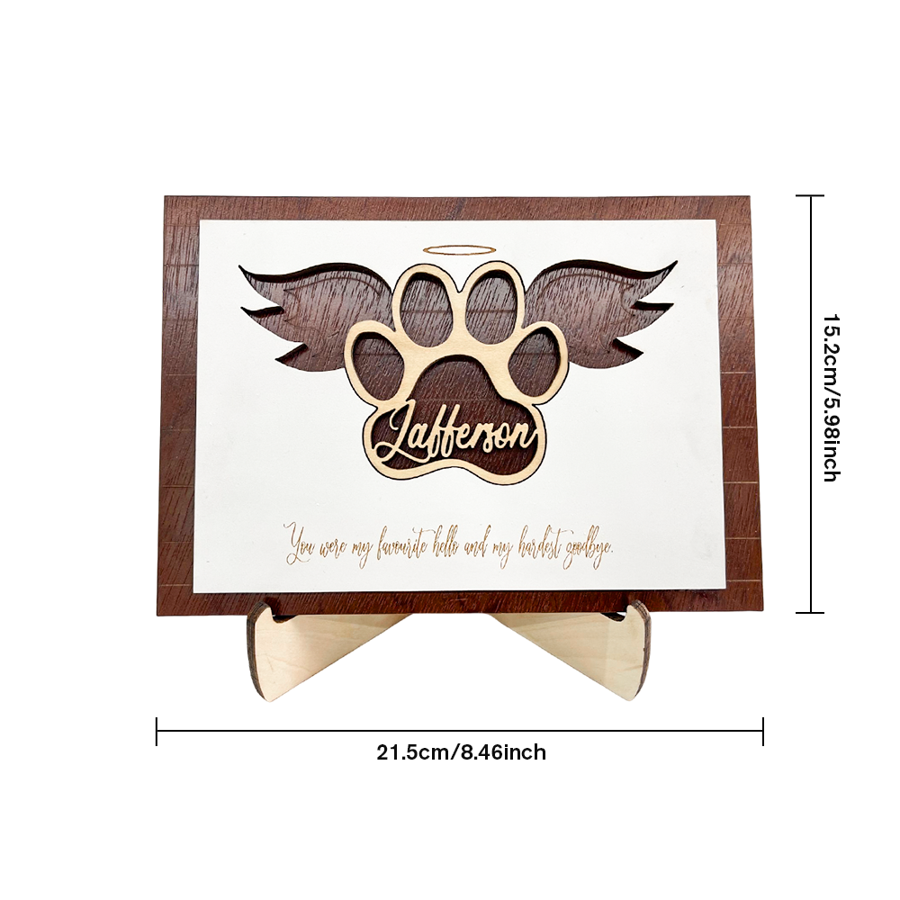 Personalized Wood Pet Memorial Stand for Pet Lover - Myphotowallet