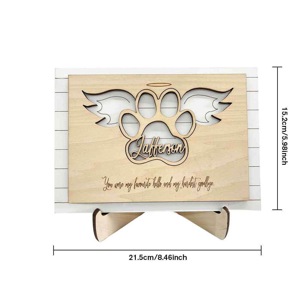 Personalized Wood Pet Memorial Stand for Pet Lover - Myphotowallet