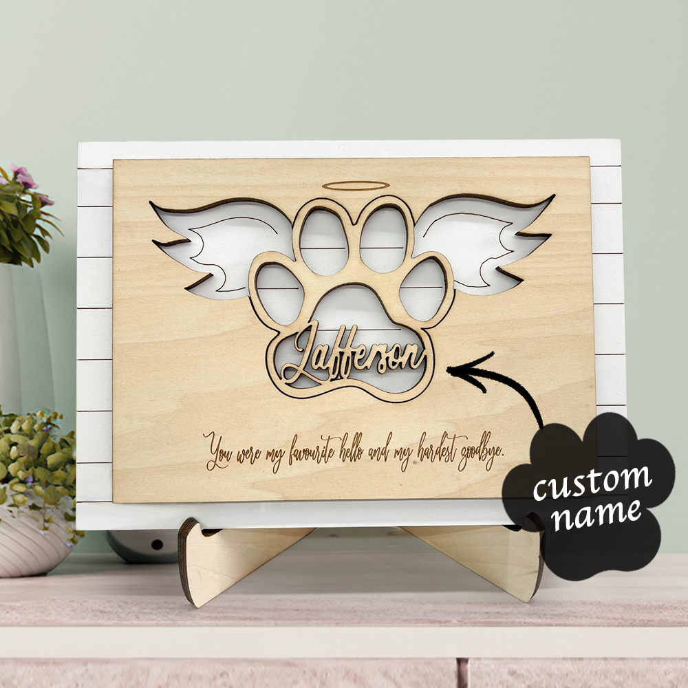 Personalized Wood Pet Memorial Stand for Pet Lover - Myphotowallet