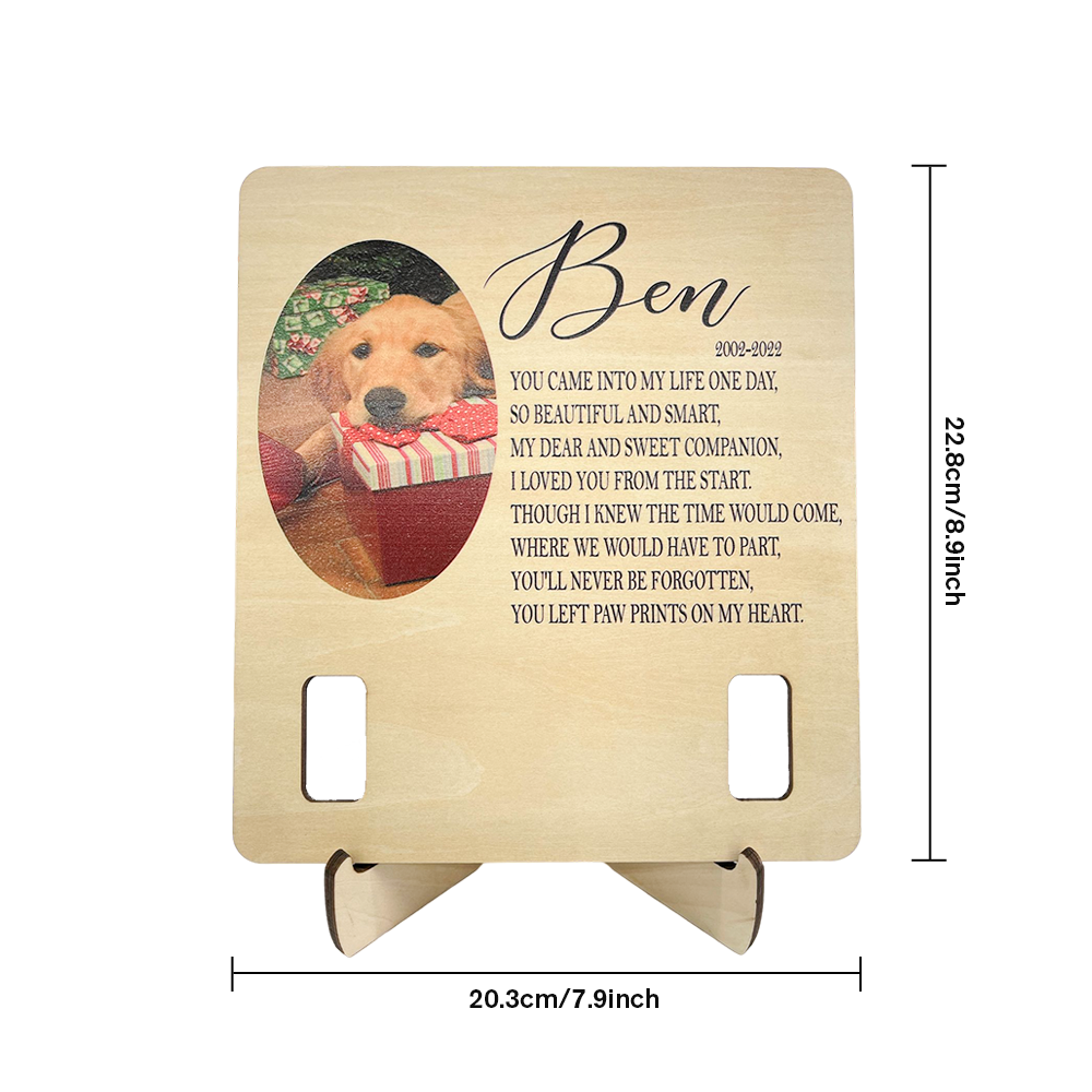 Personalized Wooden Pet Memorial Collar Stand for Pet Lover - Myphotowallet