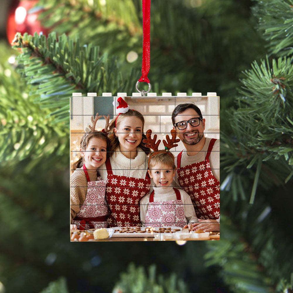 Personalized Photo Building Brick Puzzle Photo Block Ornament Unique Christmas Gift