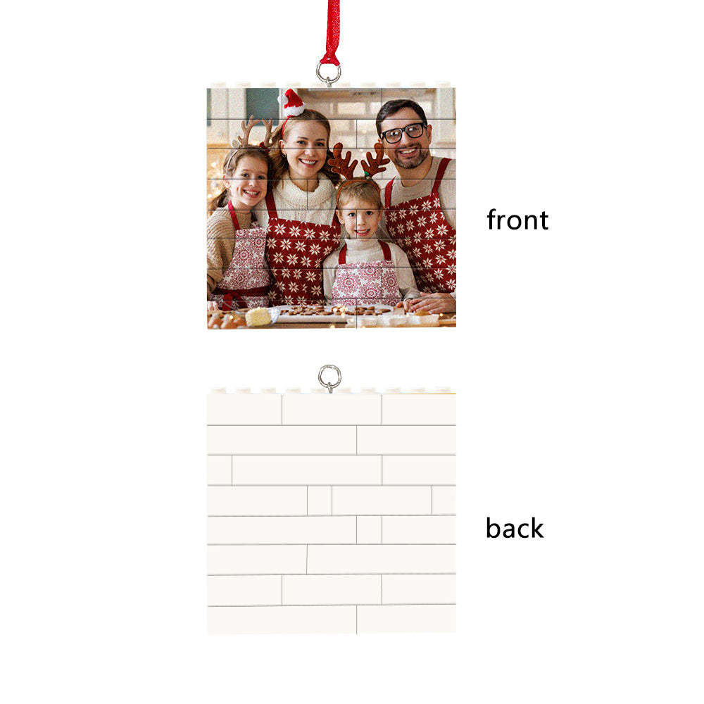 Personalized Photo Building Brick Puzzle Photo Block Ornament Unique Christmas Gift