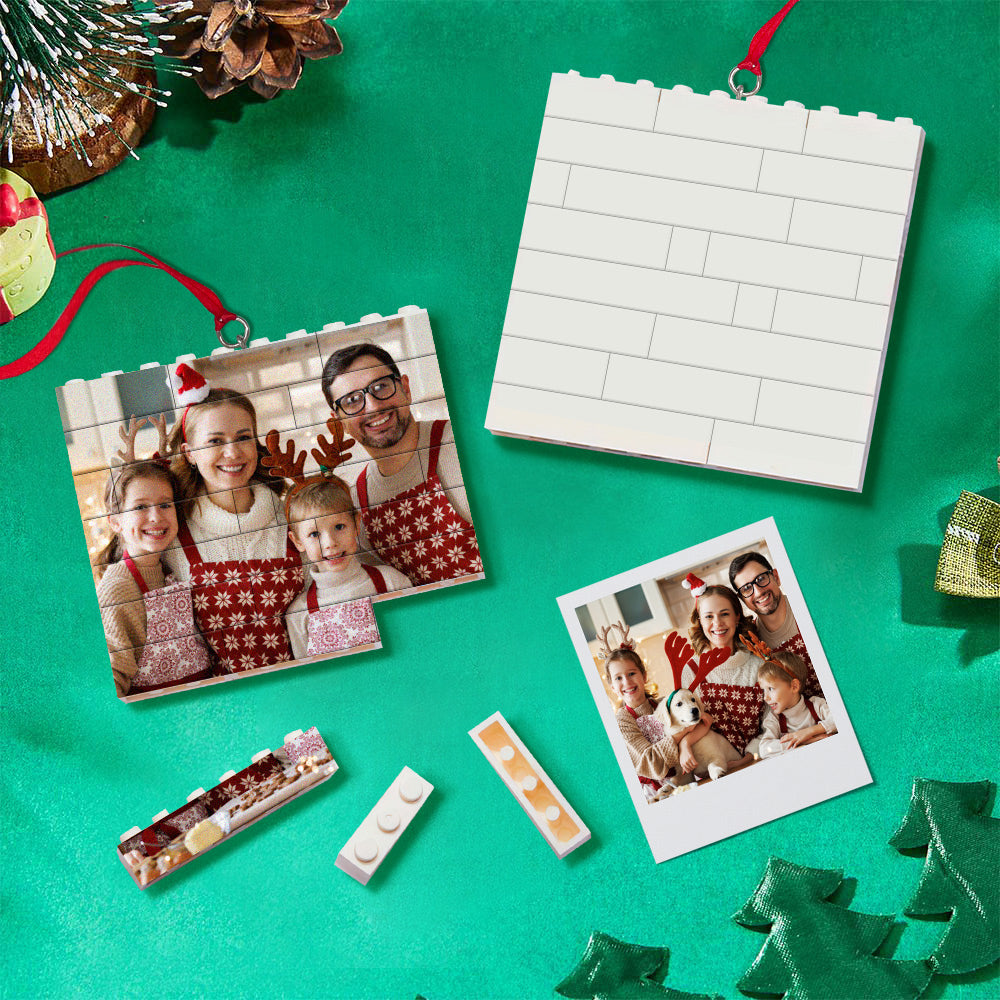Personalized Photo Building Brick Puzzle Photo Block Ornament Unique Christmas Gift