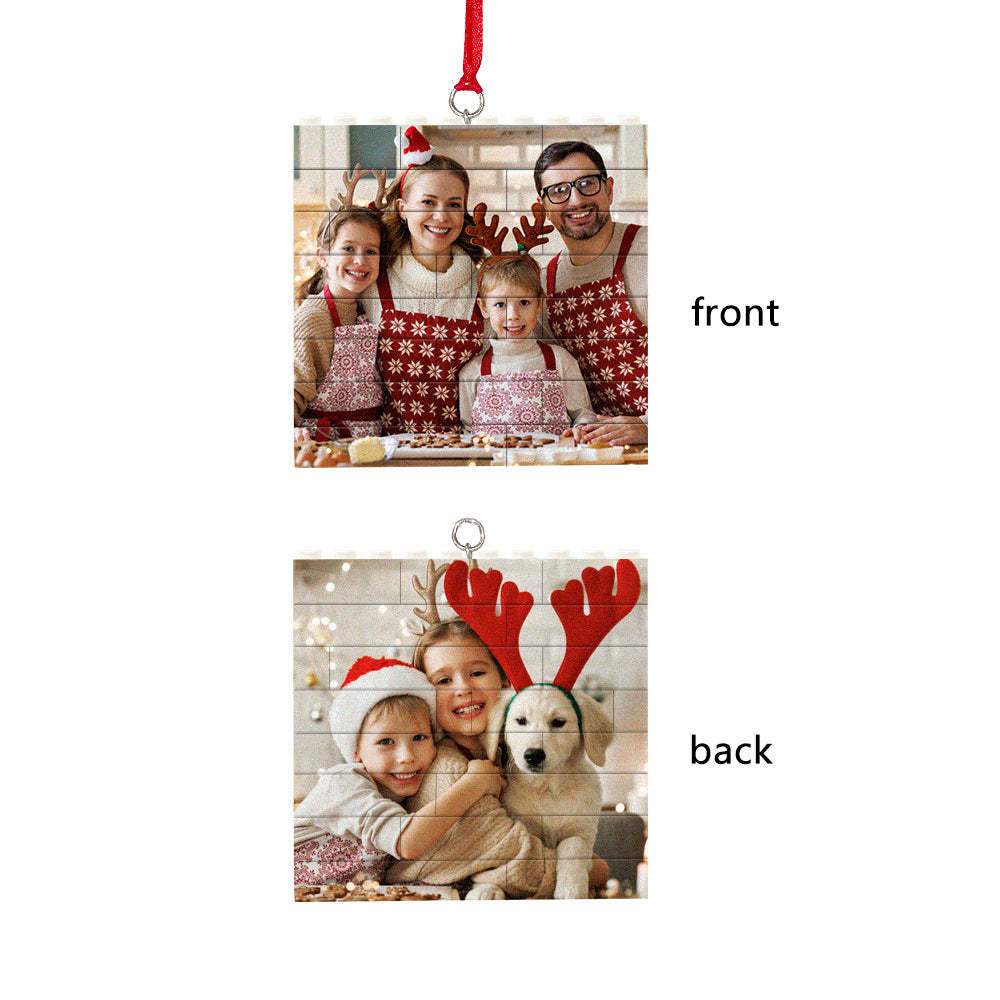 Personalized Photo Building Brick Puzzle Photo Block Ornament Unique Christmas Gift