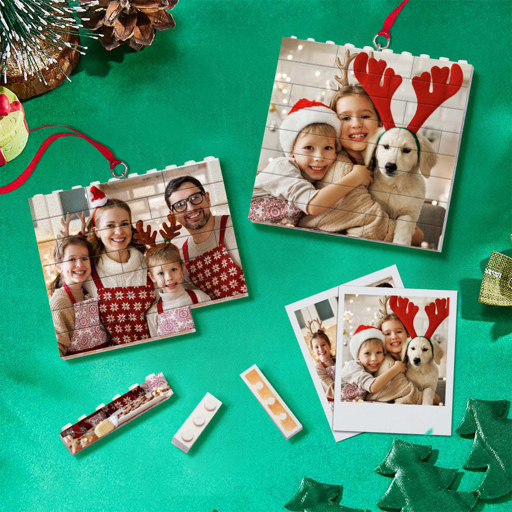 Personalized Photo Building Brick Puzzle Photo Block Ornament Unique Christmas Gift