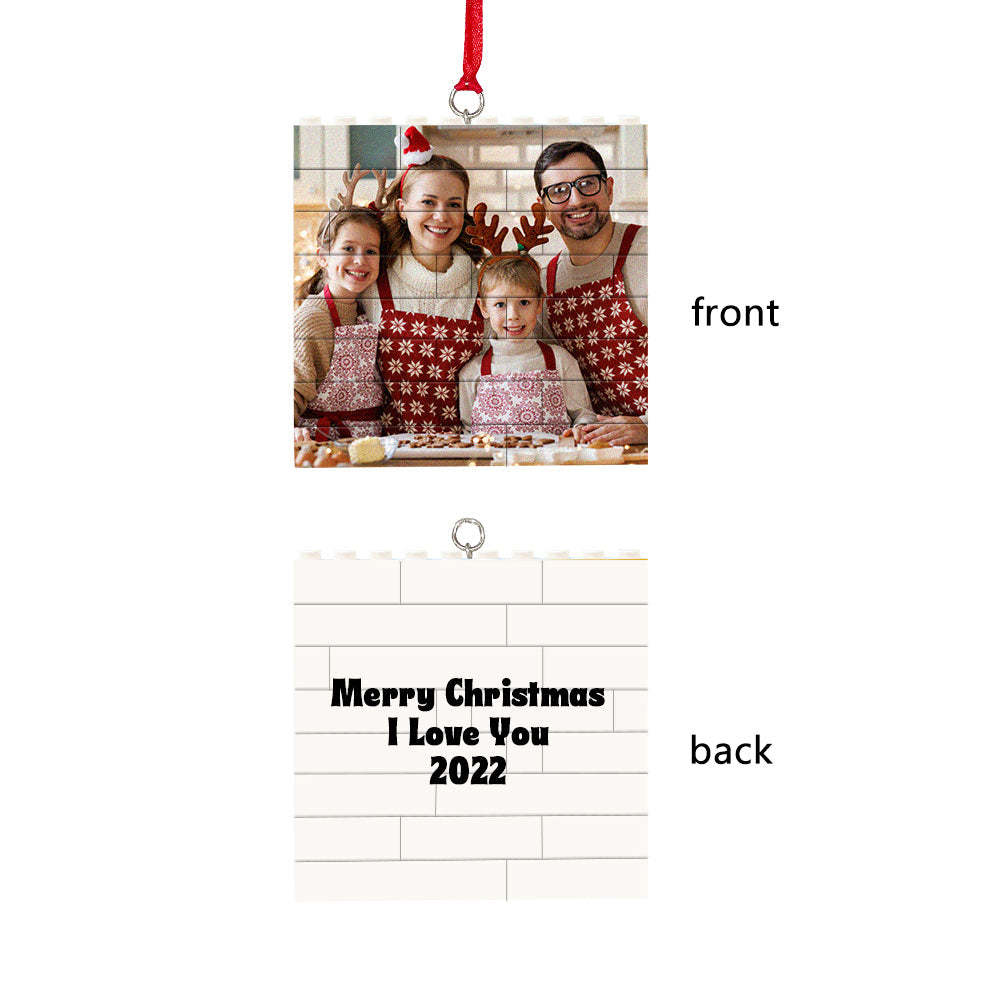 Personalized Photo Building Brick Puzzle Photo Block Ornament Unique Christmas Gift