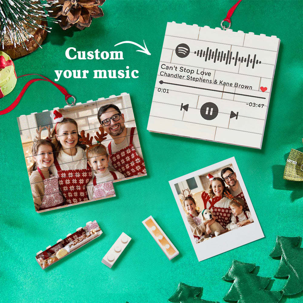 Personalized Photo Building Brick Puzzle Photo Block Ornament Unique Christmas Gift