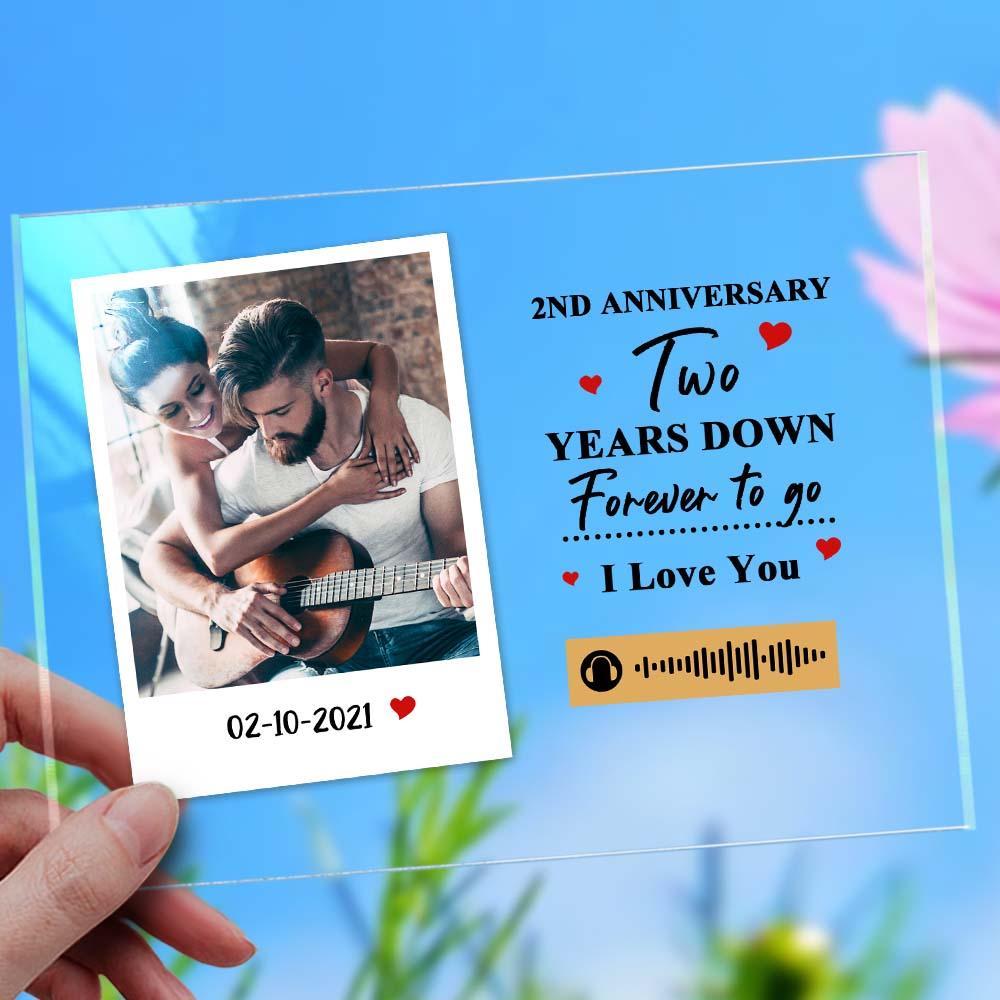 Anniversary Gifts Custom Couple Photo Personalized Acrylic Plaque Spotify Song Plaque