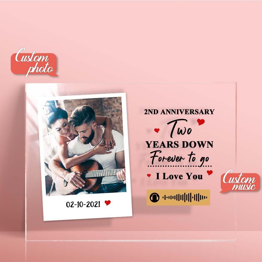 Anniversary Gifts Custom Couple Photo Personalized Acrylic Plaque Spotify Song Plaque