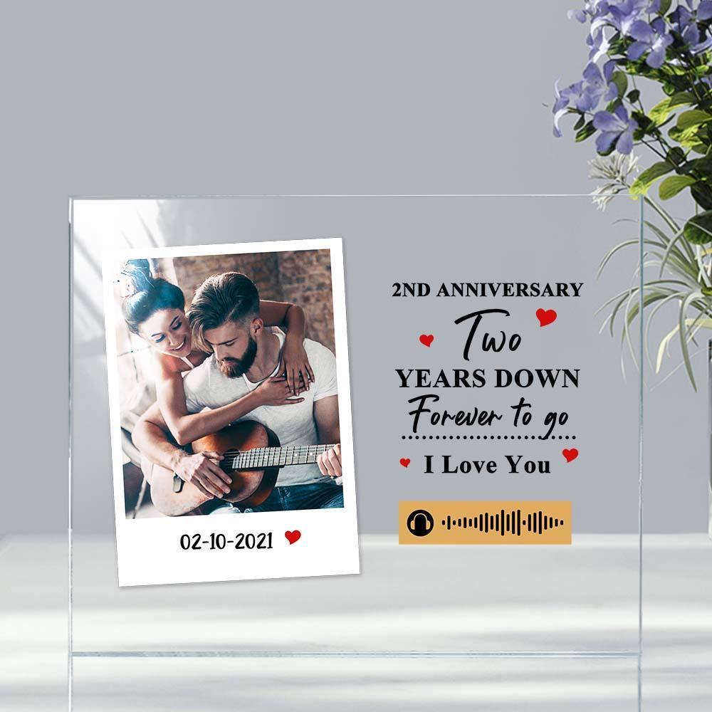 Anniversary Gifts Custom Couple Photo Personalized Acrylic Plaque Spotify Song Plaque